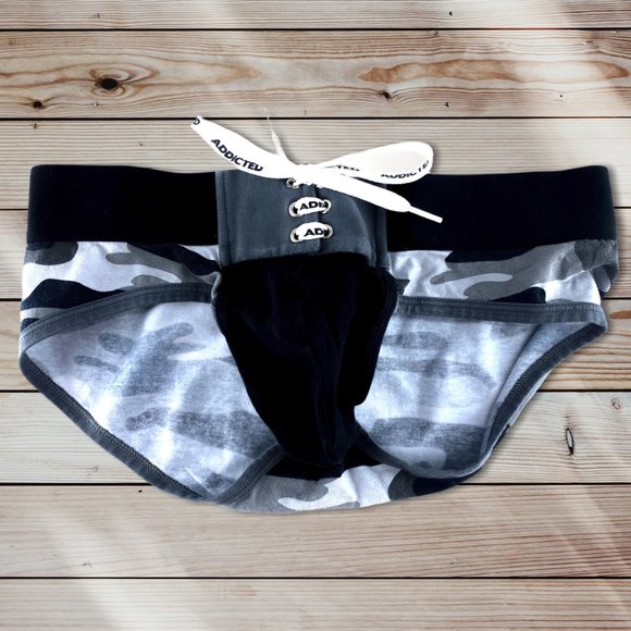 Addicted Other - Addicted Lace Up Gray Black White Camo Brief